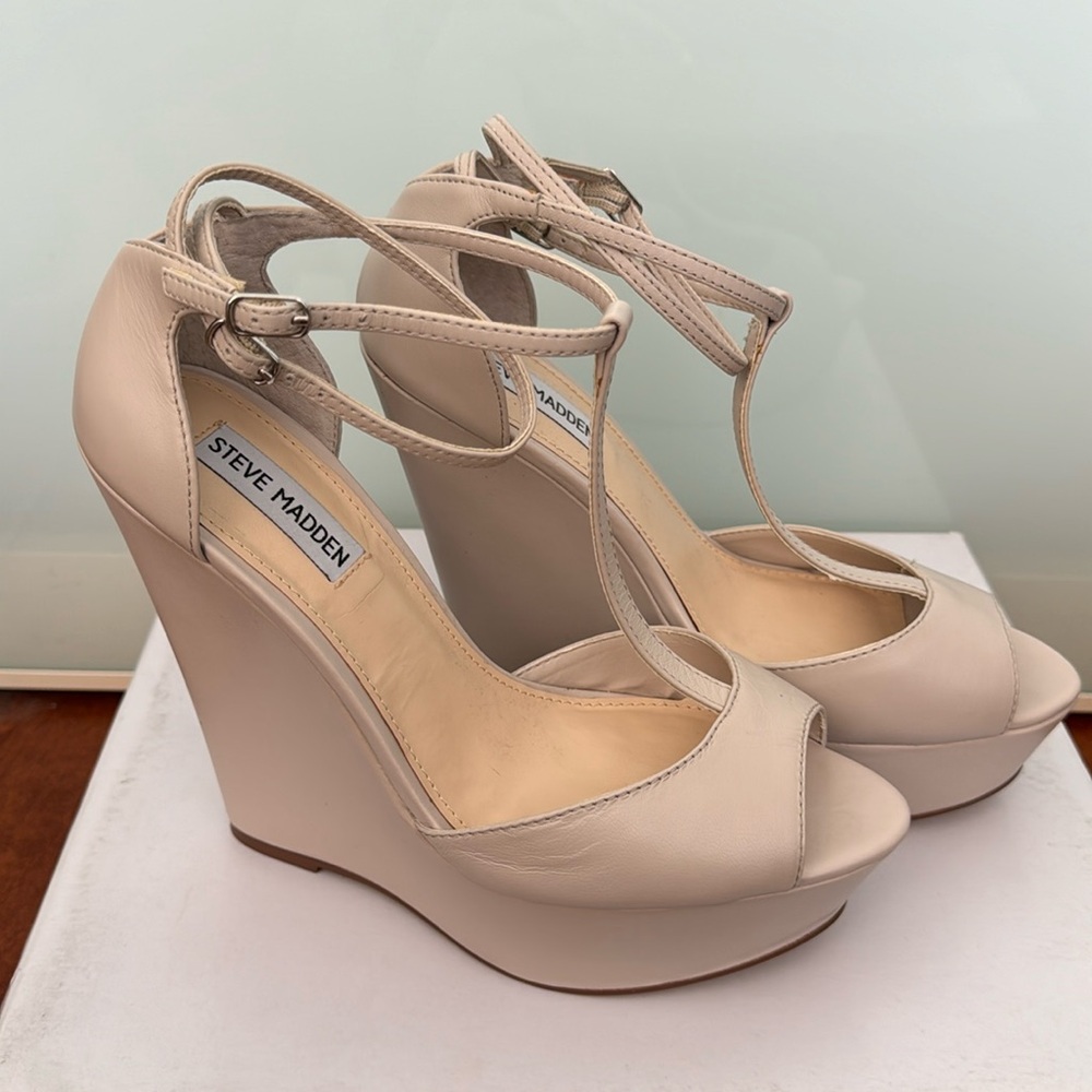 Steve Madden wedge heel - Worthey in Bone Leather